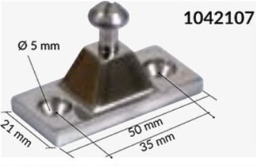 Talamex, wall connector, stainless steel AISI 316, 56 x 18 x 35 mm