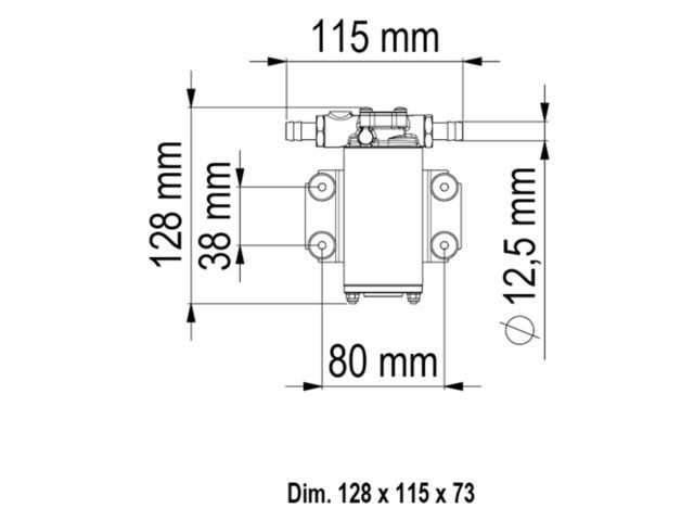 Marco, electric self-priming pump, stainless steel and brass, 12 V (164 200 12)