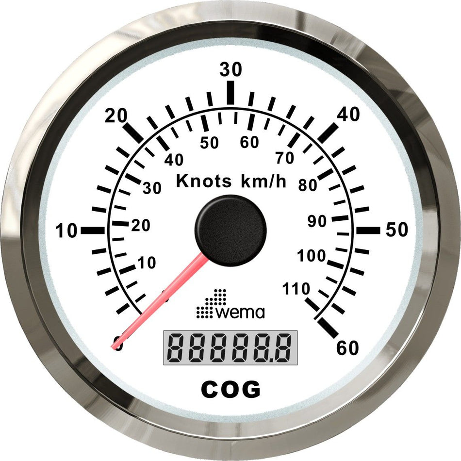 Wema, GPS speedometer, white, Ø 97 mm (110689)