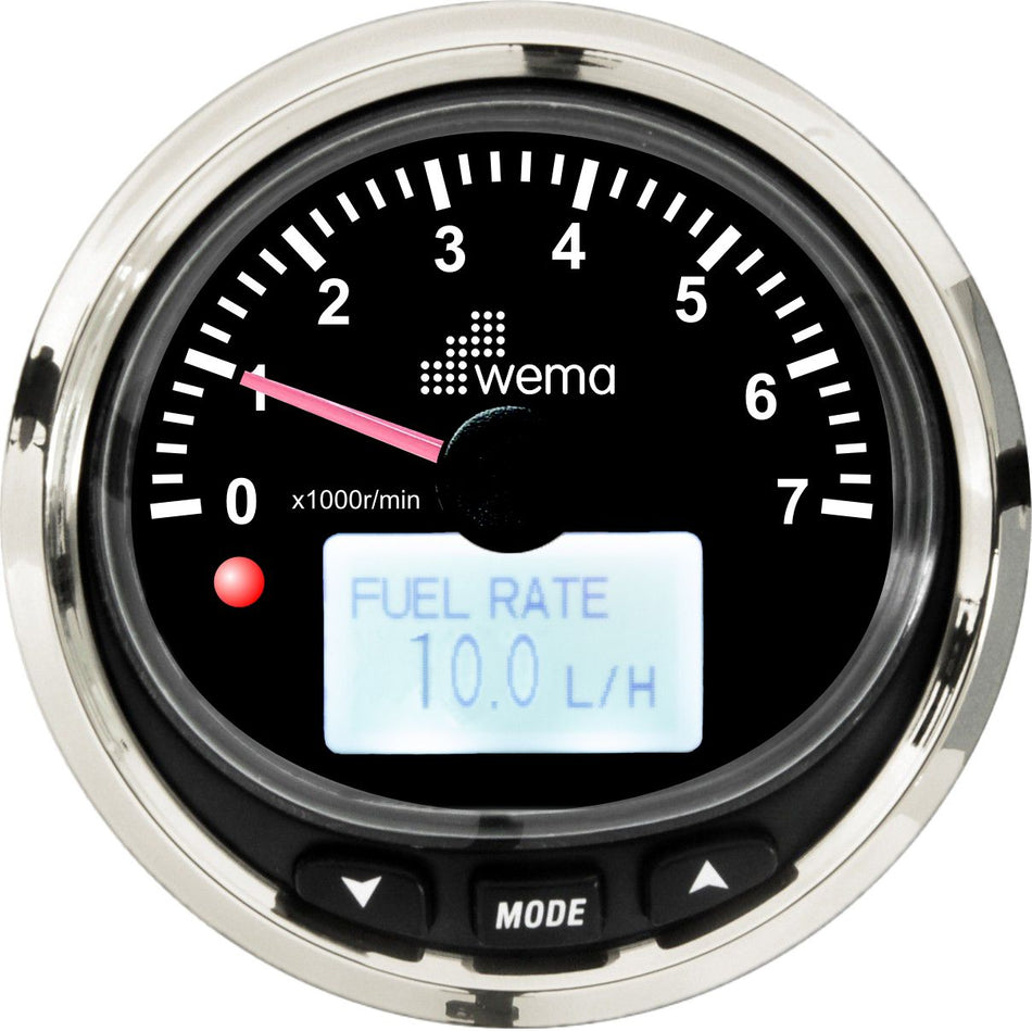 Wema, tachometer NMEA2000, black, Ø 97 mm (210686)