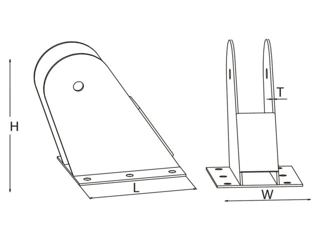 Talamex, mast base, stainless steel