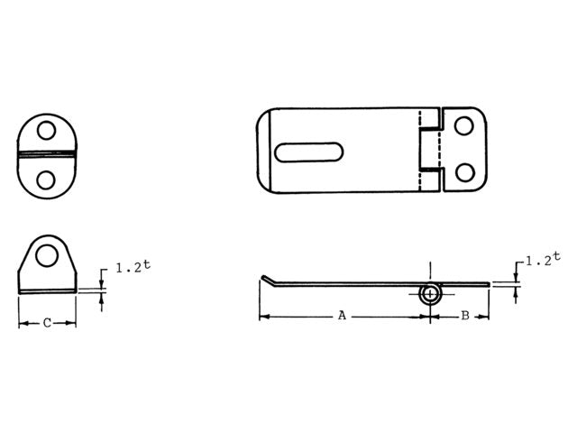 Talamex, hasp, stainless steel AISI 304, 91 mm