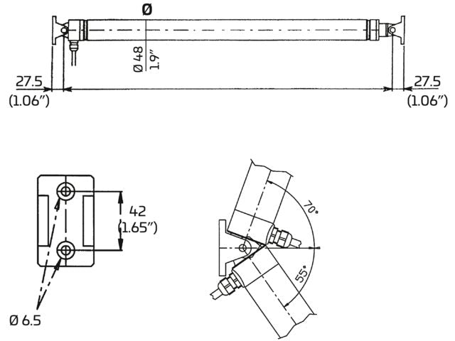 Ultraflex, hatch lifter, stainless steel, 450 mm stroke, 12V (40582D)