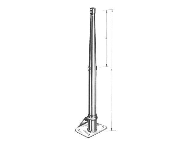 Talamex, stanchion in stainless steel AISI 316, 25 mm x 500 mm