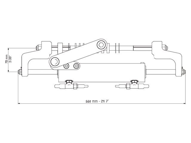 Ultraflex, hydraulic cylinder for front mounting, Ø 30 mm (43515D)