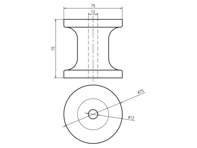 Talamex, bow roller PU, 75 mm x 75 mm