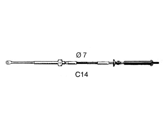 Ultraflex, motorový řídicí kabel, 3.66 m (32417J)
