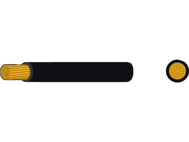 Talamex, single core cable 1.5mm² black, 50 m