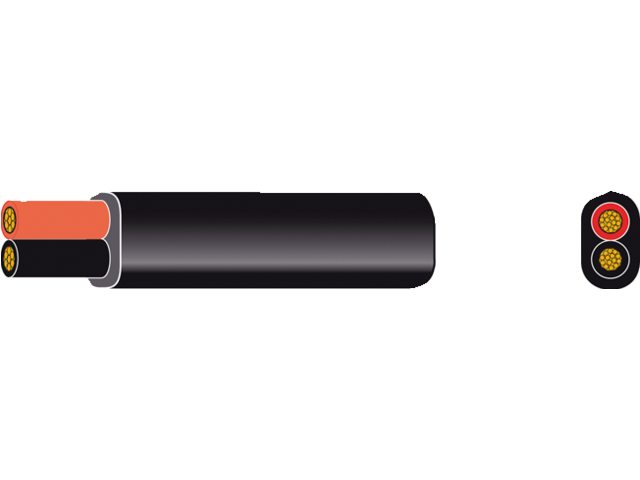 Talamex, flat PVC cable black, 2 x 1.50 mm², 30 m