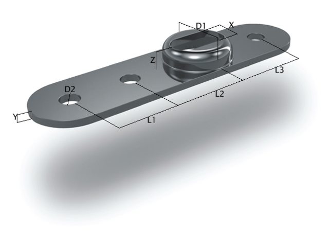 OS BSI, zadní deska, nerezová ocel AISI 316, 30.6 mm x 6.8 mm x 22 mm x 28 mm (700006)
