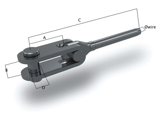 OS BSI, terminal in stainless steel AISI 316, 6 in (350006S)
