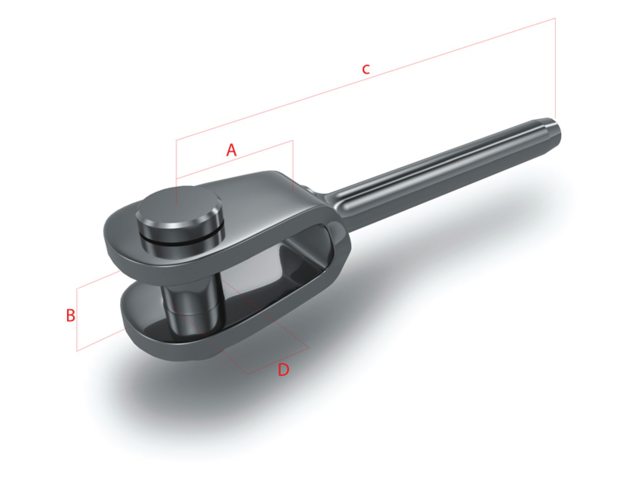 OS BSI, vidlicová koncovka nerezová ocel AISI 316, 10 mm (250010S)