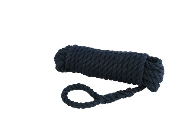 Talamex, mooring line polyester 3-strand navy, 10 mm x 8 m