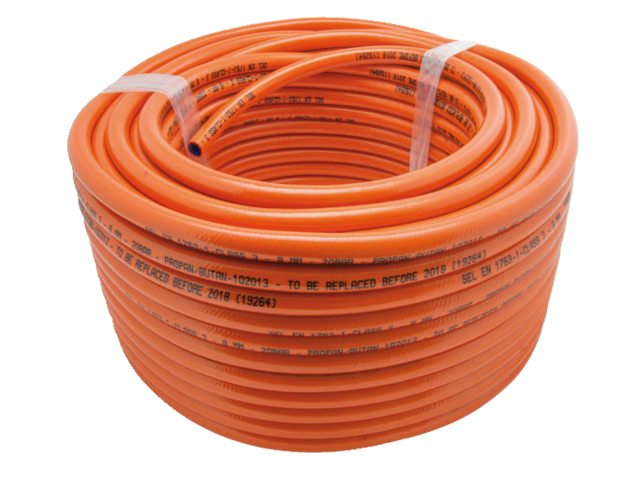 Talamex, rubber gas hose, 8 mm x 15 mm, 25 m