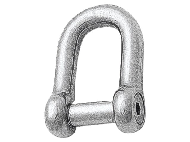 Talamex, D-shackle stainless steel AISI 316, 10 mm x 40 mm