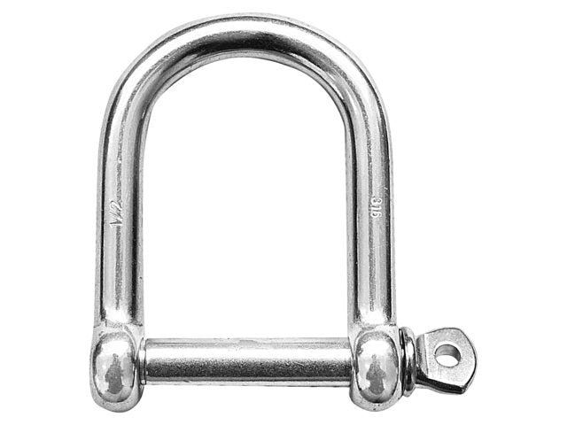 Talamex, D-shackle wide pin stainless steel AISI 316, 6 mm x 36 mm