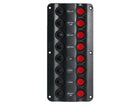 NauticPro.dk | Talamex, Afbryderpanel Wave, 8 kontakter, 12V, 35A, med LED vippekontakter, 589081