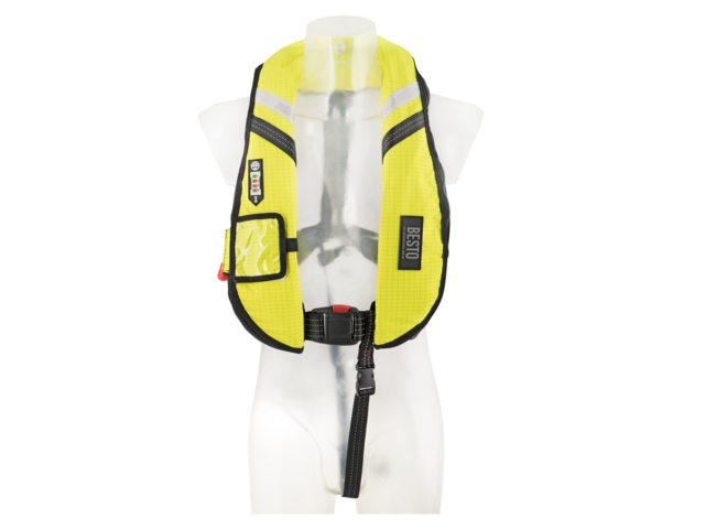 Besto, inflatable life jacket in nylon, 300 N, yellow (3MUVF0EF7FYS)