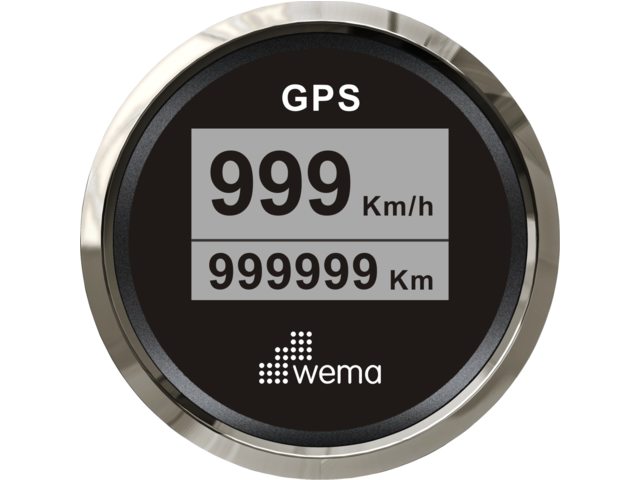 Wema, GPS speedometer digital, black, 56 mm (110907)