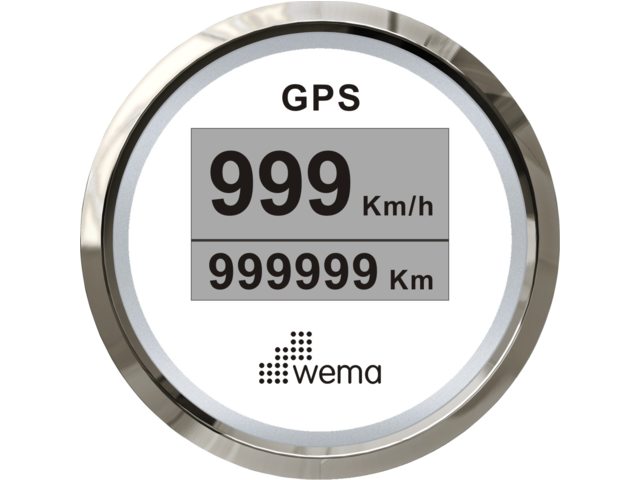 Wema, GPS speedometer, white, Ø 56 mm (110908)