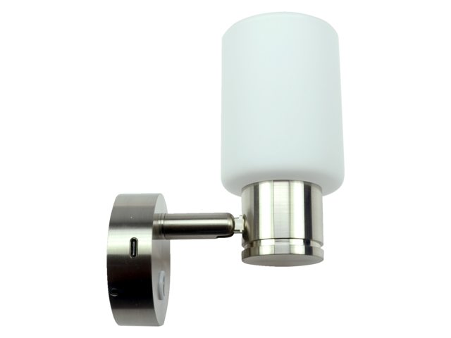 Talamex, LED-Wandleuchte Girare, 10-30V, 3000K, dimmbar mit USB-C-Schnellladung