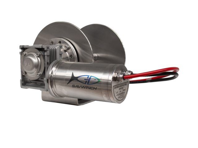 Savwinch, drum winch stainless steel AISI 316, 250 x 357.5 x 370 mm (5008)