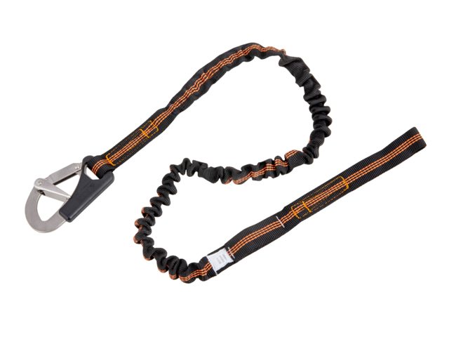 Besto, elastic lifeline with double action hook and loop, 25 mm x 185 cm