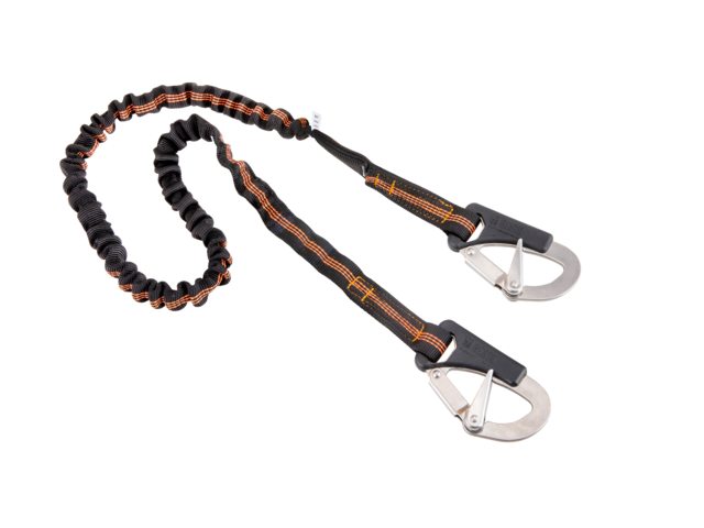Besto, elastic lifeline with double hooks, 25 mm x 185 cm