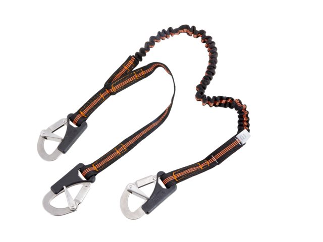 Besto, elastic lifeline with 3 double action hooks, 25 cm