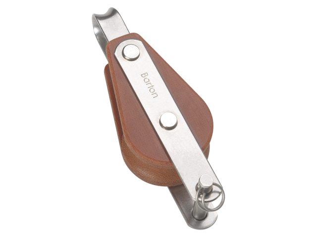 Barton, block tufnol with bow and becket, single sheave 64 mm, (T06111)