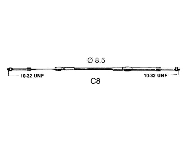 Ultraflex, engine control cable, 7.33 m x 8.5 mm (30229H)