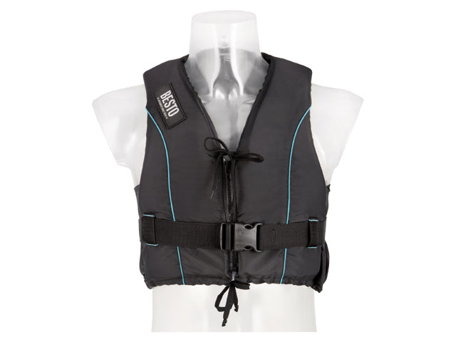 Besto, Dinghy Zipper, 50N buoyancy aid, black/aqua striping, L
