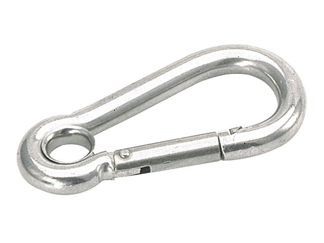Talamex, carbine hook with eye, stainless steel AISI 316, 70 mm, (74226070), 10 pcs
