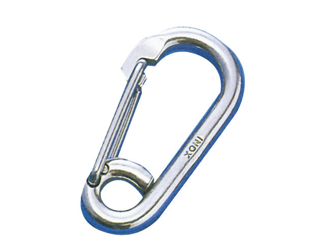 Talamex, carabiner oval/eye, stainless steel AISI 316, 13.2 mm x 8 mm x 17.5 mm x 80 mm, (74229081), 10 pcs