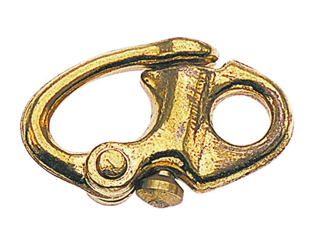 No branding, snap shackle with fixed eye, brass, 50 mm (B-1101-50), 5 pcs