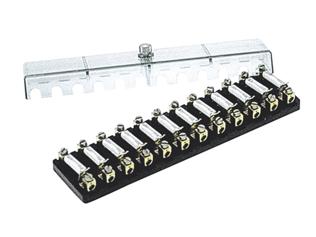 Talamex, fuse block with transparent cover, 8 x 8A