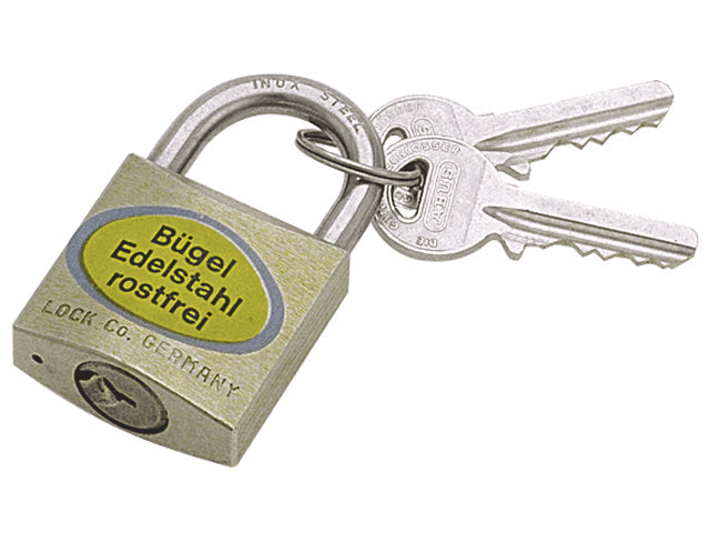 Abus, padlock in stainless steel and brass, 40 mm (32139)
