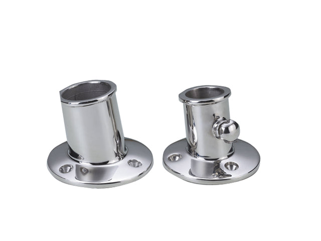 Talamex, polished pole socket, stainless steel AISI 316, 19 mm