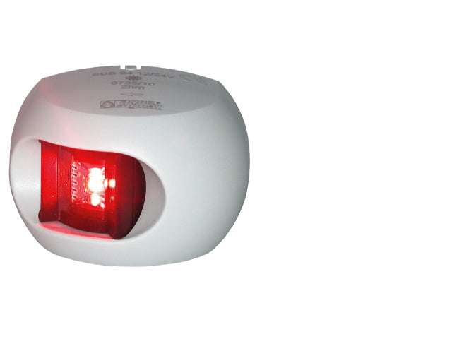 NauticPro.dk | Aqua Signal, AS 34 LED Signalrød, Sort, Slank design, 12-24V, Vandtæt IP 66, Vedligeholdelsesfri, Polycarbonat