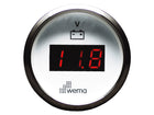 NauticPro.dk | Wema, Silverline Instrument, Hvid Volt LED, Ø 58mm, Ø 52mm borehul, Rustfrit Stål, IP67, 1 stk