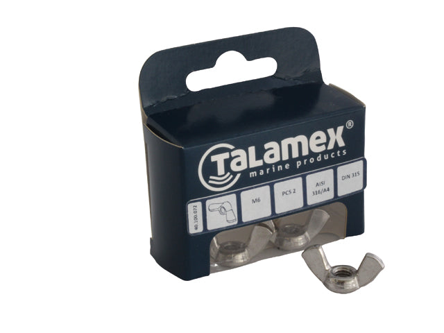 Talamex, wing nut, stainless steel AISI 316, M5, 6 pcs