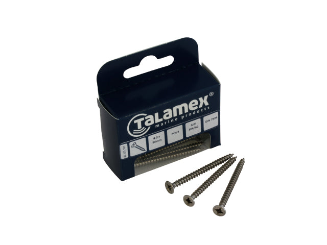 Talamex, chipboard screw, stainless steel AISI 304, 4.5 mm x 40 mm, 6 pcs