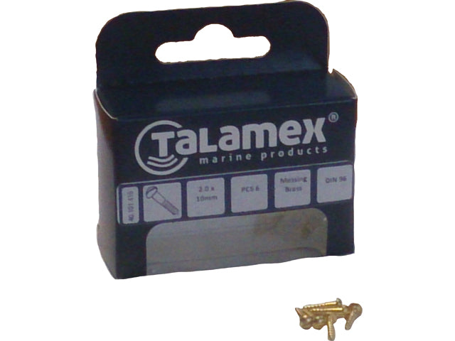 Talamex, brass wood screw, 2.5 mm x 16 mm, 6 pcs