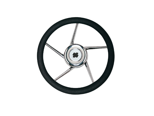 NauticPro.dk | Ultraflex, V01 RAT, rustfrit stål, Ø 350 mm, sort PU, med nav og dæksel, EN28848/ABYC P22