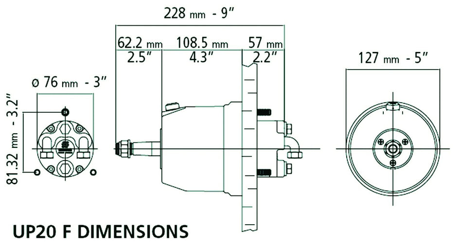 Ultraflex, steering pump UP20F (43180Y)